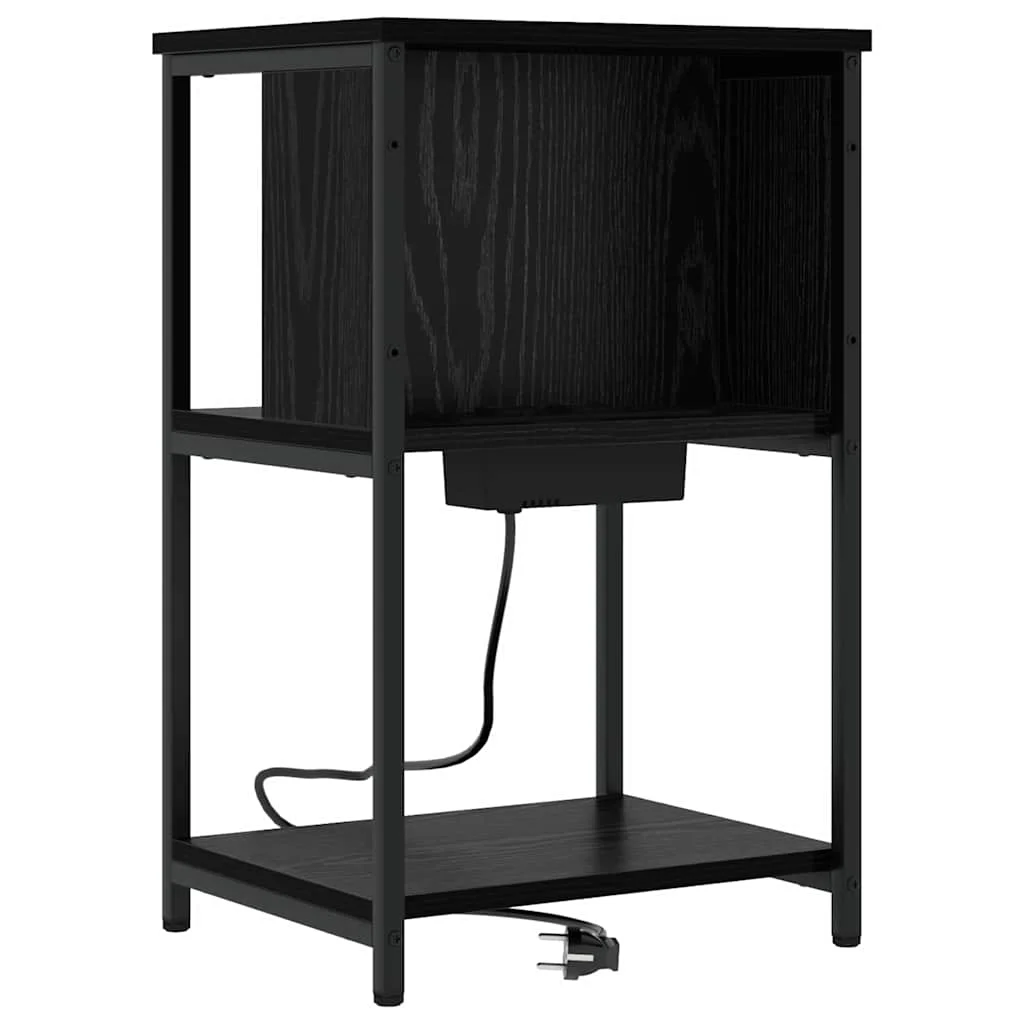 Éjjeliszekrény 2 pcs Musta tammi 38 x 31 x 61 cm Faanyag