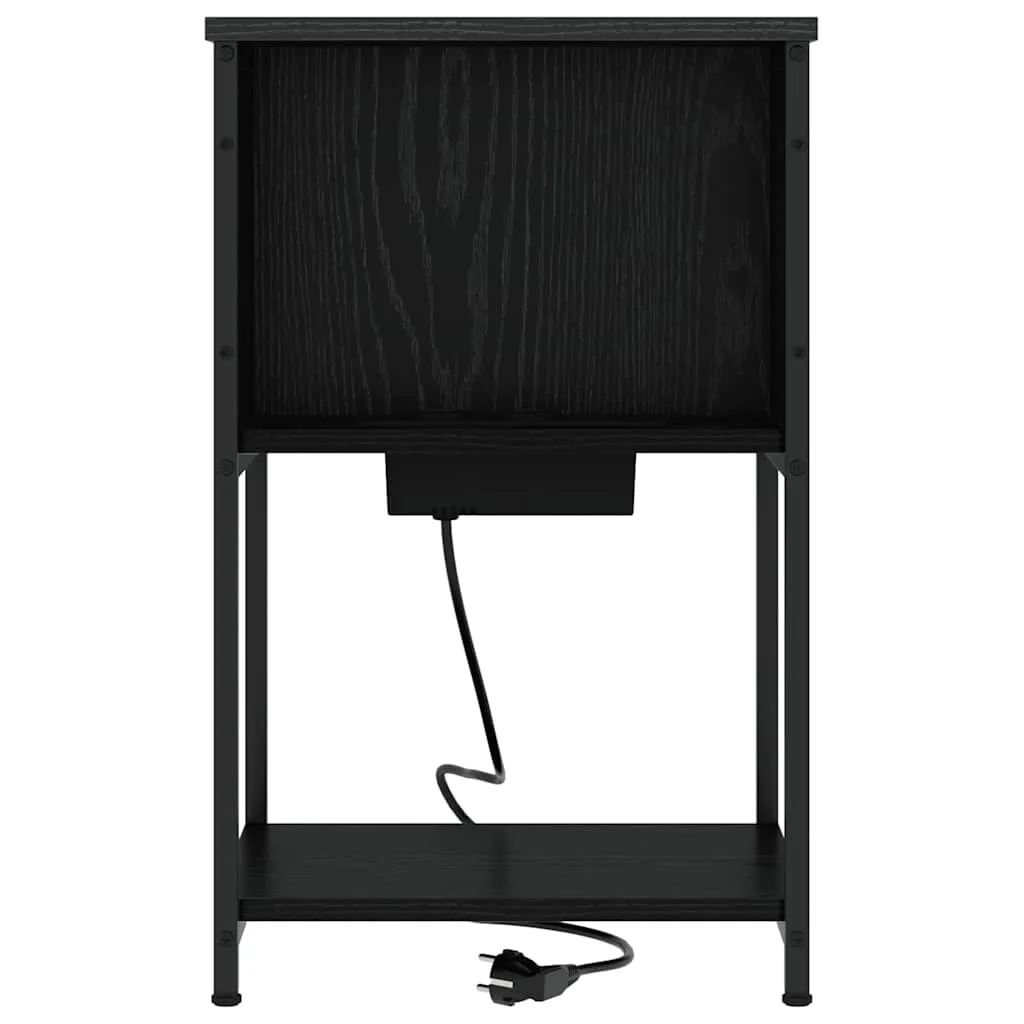 Éjjeliszekrény 2 pcs Musta tammi 38 x 31 x 61 cm Faanyag