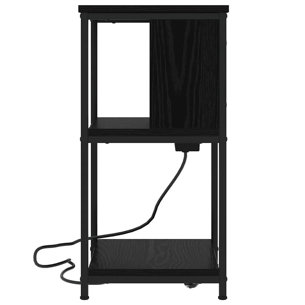 Éjjeliszekrény 2 pcs Musta tammi 38 x 31 x 61 cm Faanyag