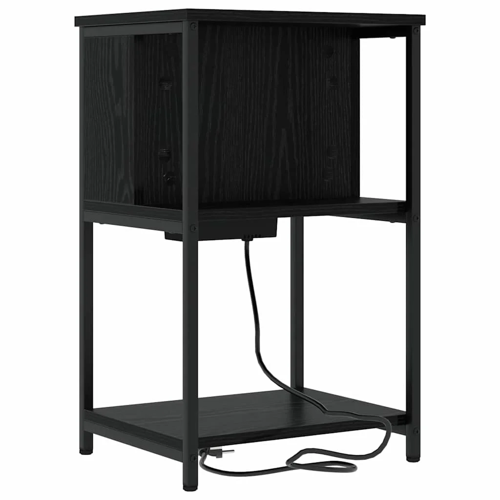 Éjjeliszekrény 2 pcs Musta tammi 38 x 31 x 61 cm Faanyag