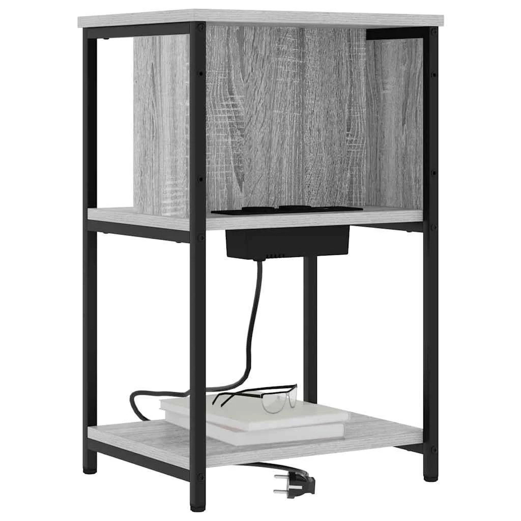Éjjeliszekrény 2 pcs Szürke sonoma 38 x 31 x 61 cm Faanyag