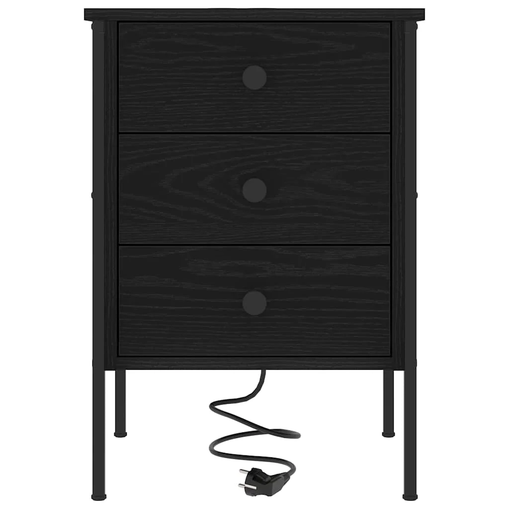 Éjjeli Szekrények 2 pcs Musta tammi 42 x 41 x 61 cm Faanyag