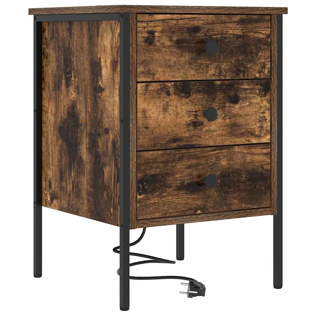 Éjjeli Szekrények 2 pcs Füstölt tölgy 42 x 41 x 61 cm Faanyag
