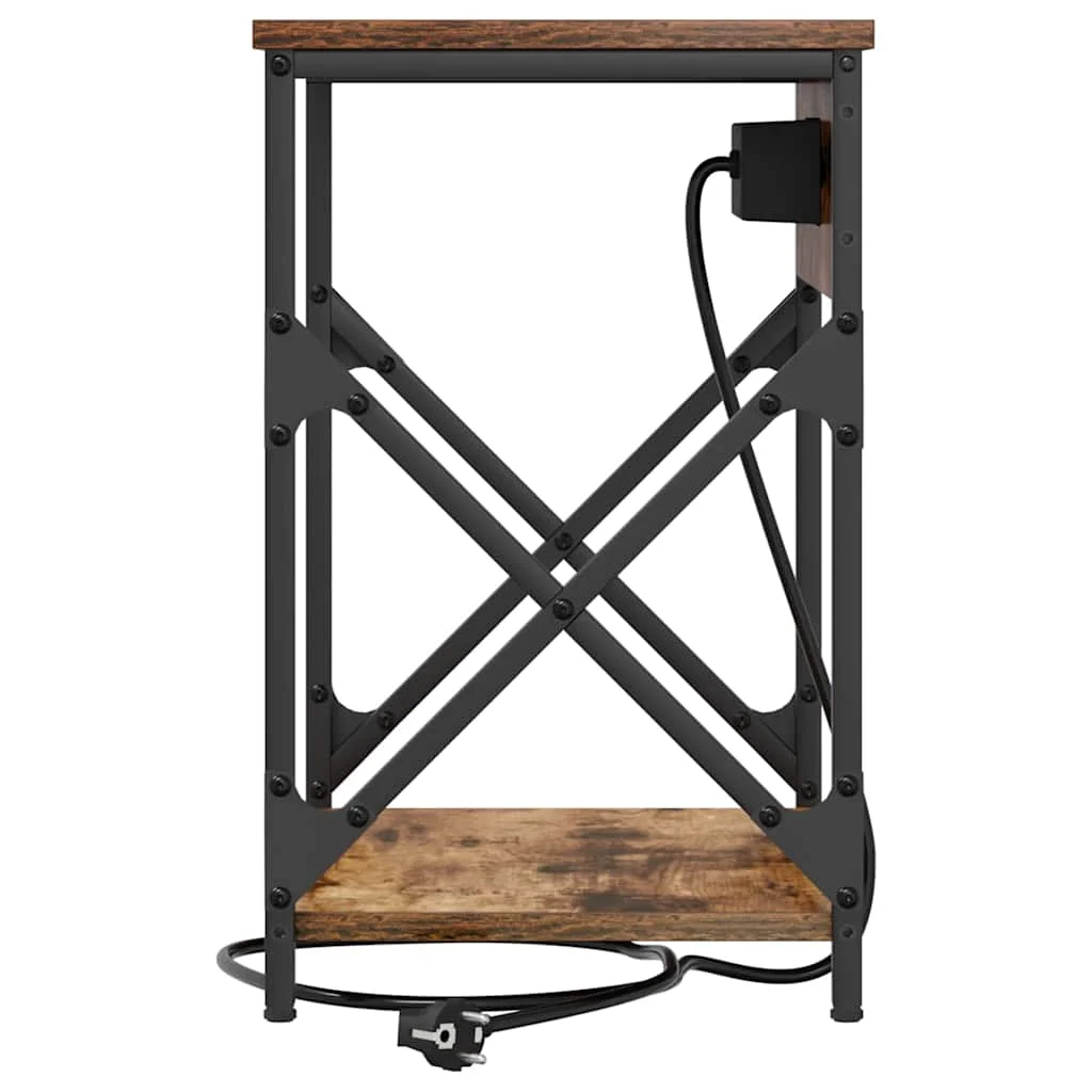 Éjjeliszekrény 2 pcs Füstölt tölgy 41 x 31 x 51 cm Faanyag