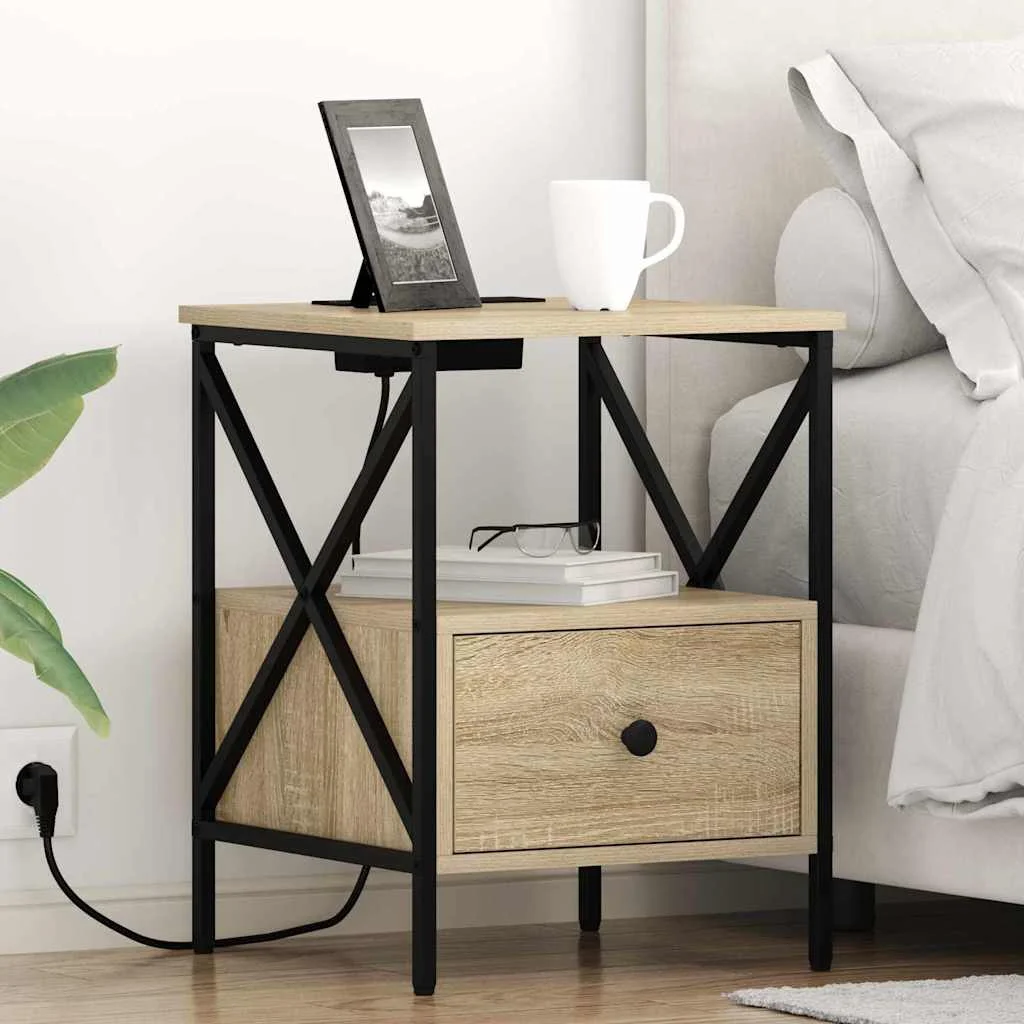 Éjjeliszekrény 2 pcs Sonoma tölgy 41,5 x 40,5 x 55 cm Faanyag