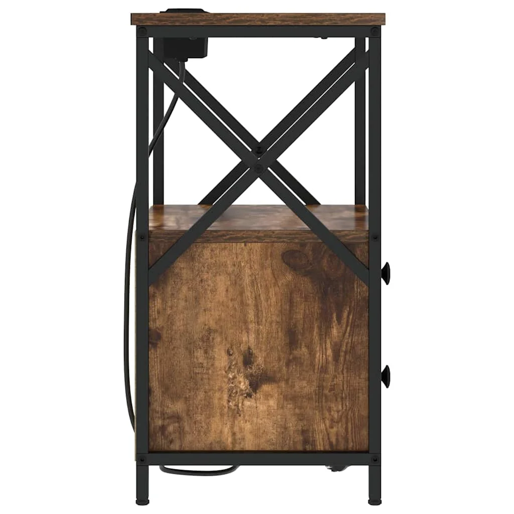 Éjjeliszekrény 2 pcs Füstölt tölgy 40 x 31 x 60 cm Faanyag