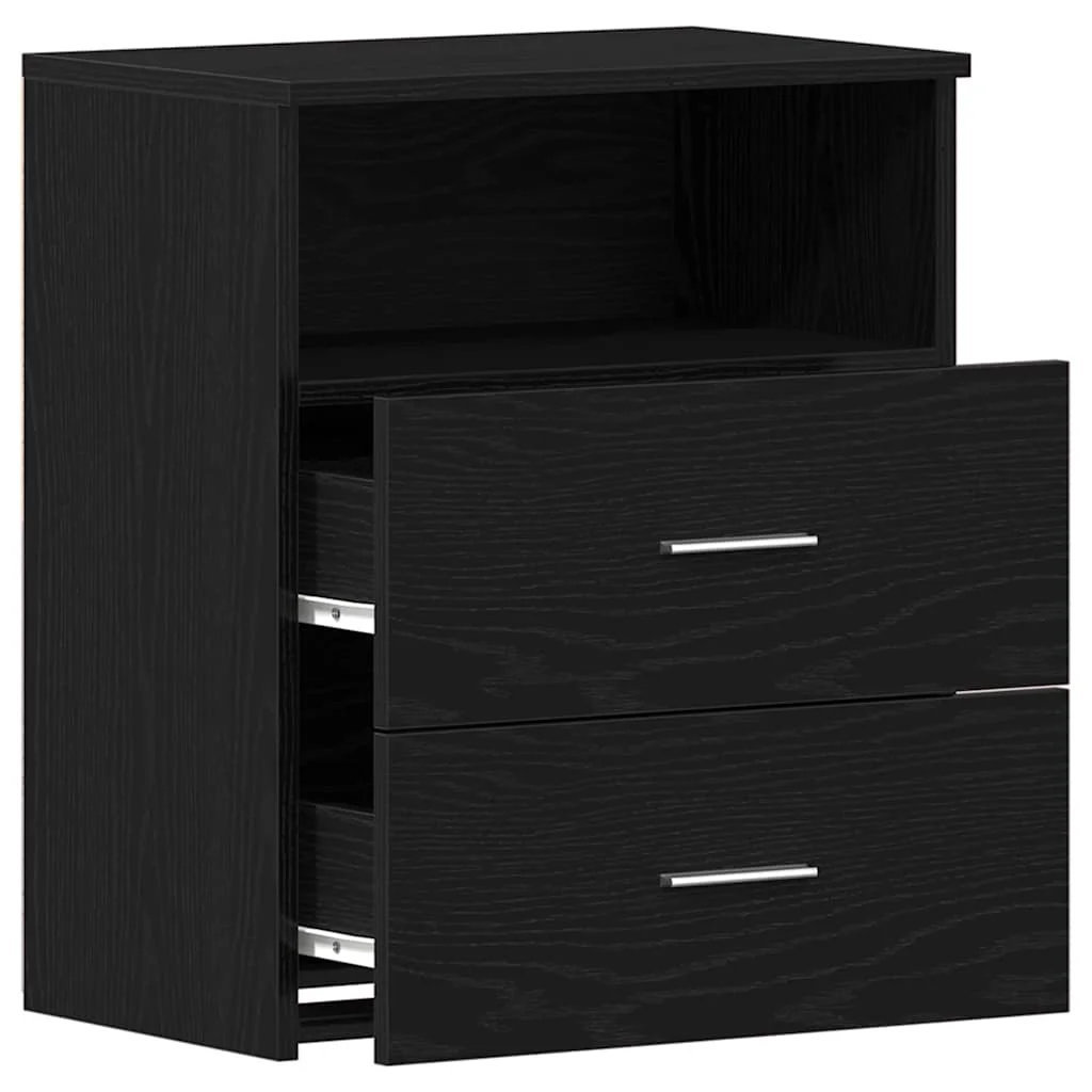 Éjjeliszekrény 2 pcs Fekete tölgy 50 x 32 x 60 cm Faanyag
