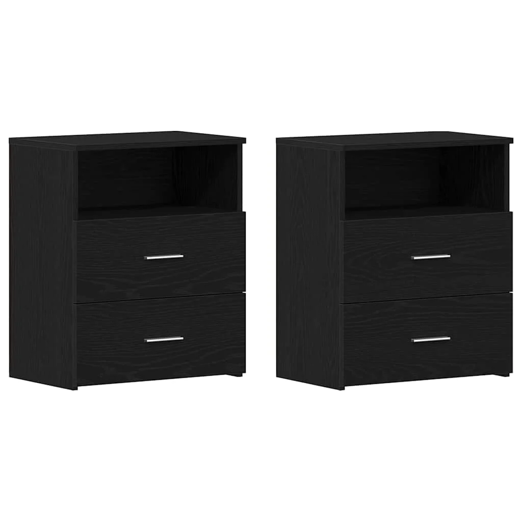 Éjjeliszekrény 2 pcs Fekete tölgy 50 x 32 x 60 cm Faanyag