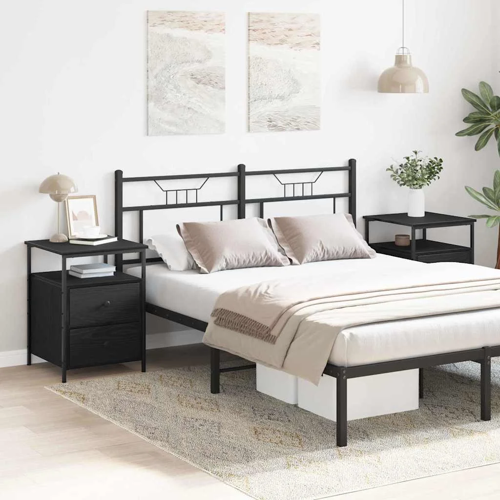 Éjjeli szekrény Musta tammi 44 x 45 x 60 cm Műgyantás fa és fém