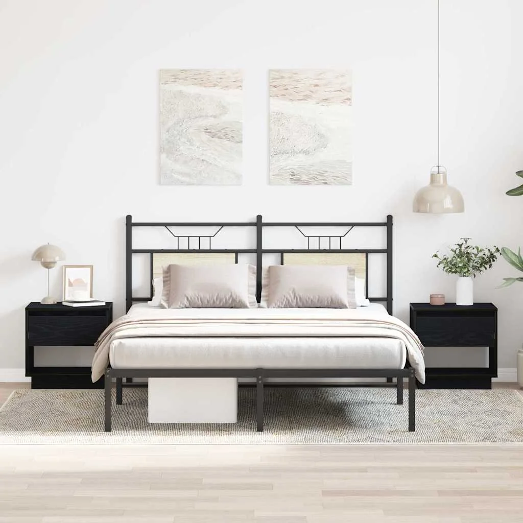 Éjjeliszekrény 2 pcs Fekete tölgy 45 x 34 x 44 cm Faanyag