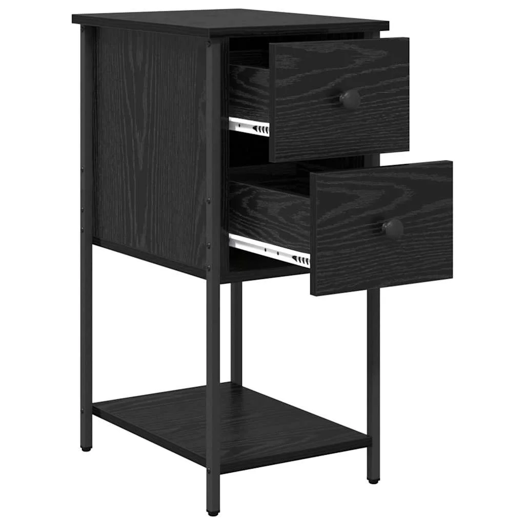 Éjjeliszekrény 2 pcs Musta tammi 32 x 42 x 70 cm Faanyag