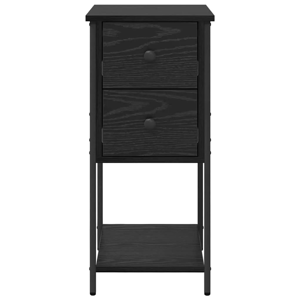 Éjjeliszekrény 2 pcs Musta tammi 32 x 42 x 70 cm Faanyag