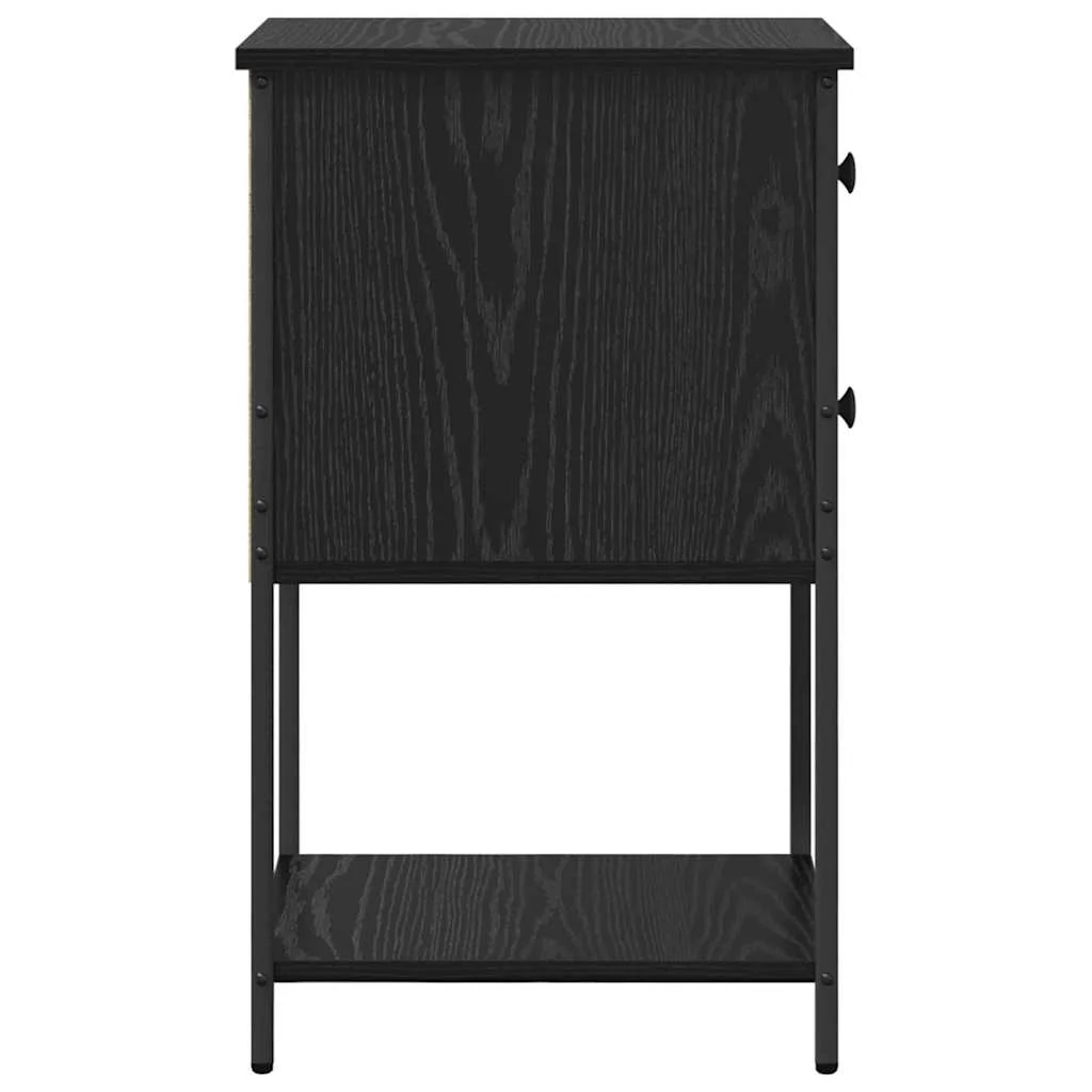 Éjjeliszekrény 2 pcs Musta tammi 32 x 42 x 70 cm Faanyag