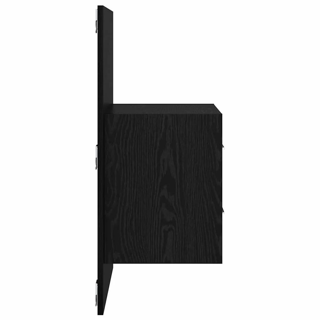 Fali éjjeli szekrény 2 pcs Fekete tölgy 48,5 x 32,5 x 80 cm