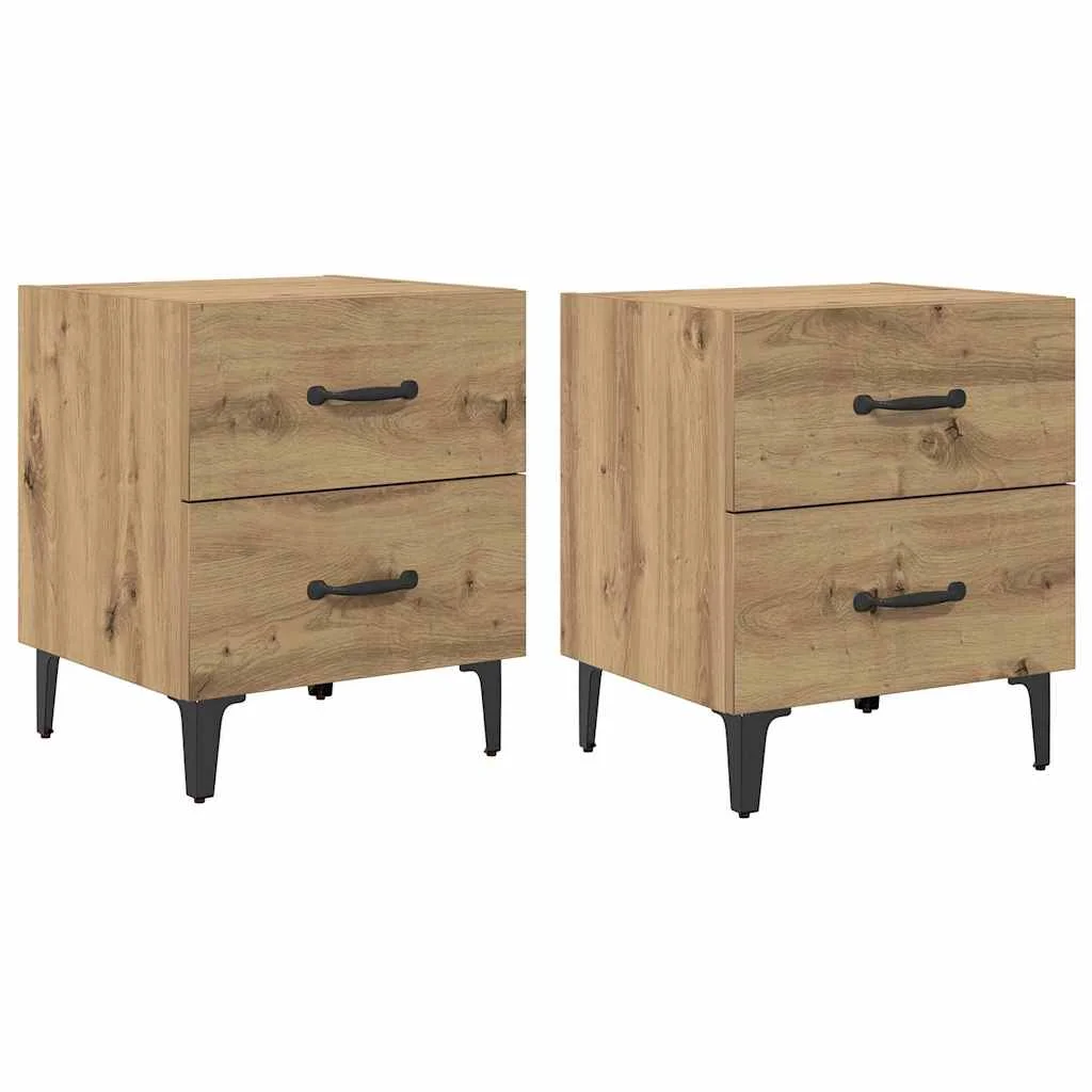 Ágyat tartó szekrény 2 pcs kézműves tölgy 40 x 35 x 47.5 cm