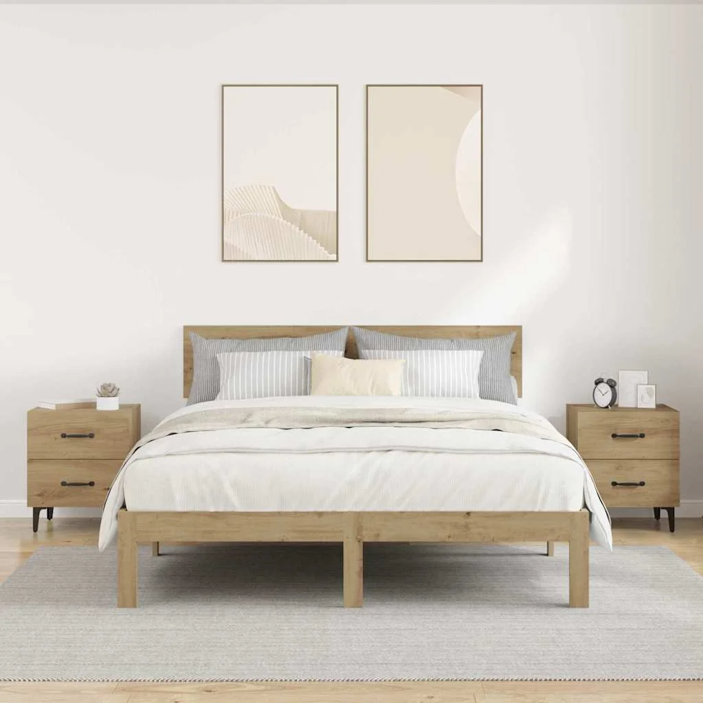 Ágyat tartó szekrény 2 pcs kézműves tölgy 40 x 35 x 47.5 cm
