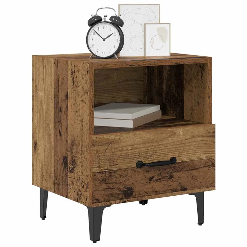 Éjjeliszekrény fiókkal 2 pcs Régi fa 40 x 35 x 47.5 cm Faanyag