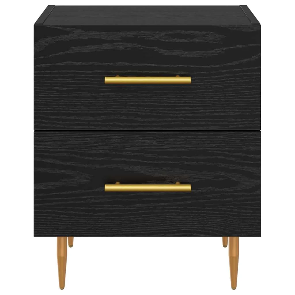 Éjjeliszekrény 2 pcs Fekete tölgy 40 x 35 x 47,5 cm Faanyag