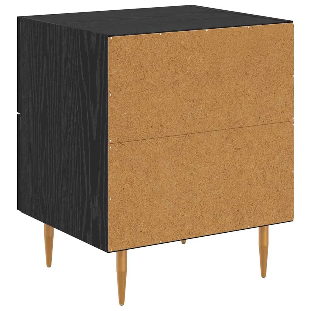 Éjjeliszekrény 2 pcs Fekete tölgy 40 x 35 x 47,5 cm Faanyag