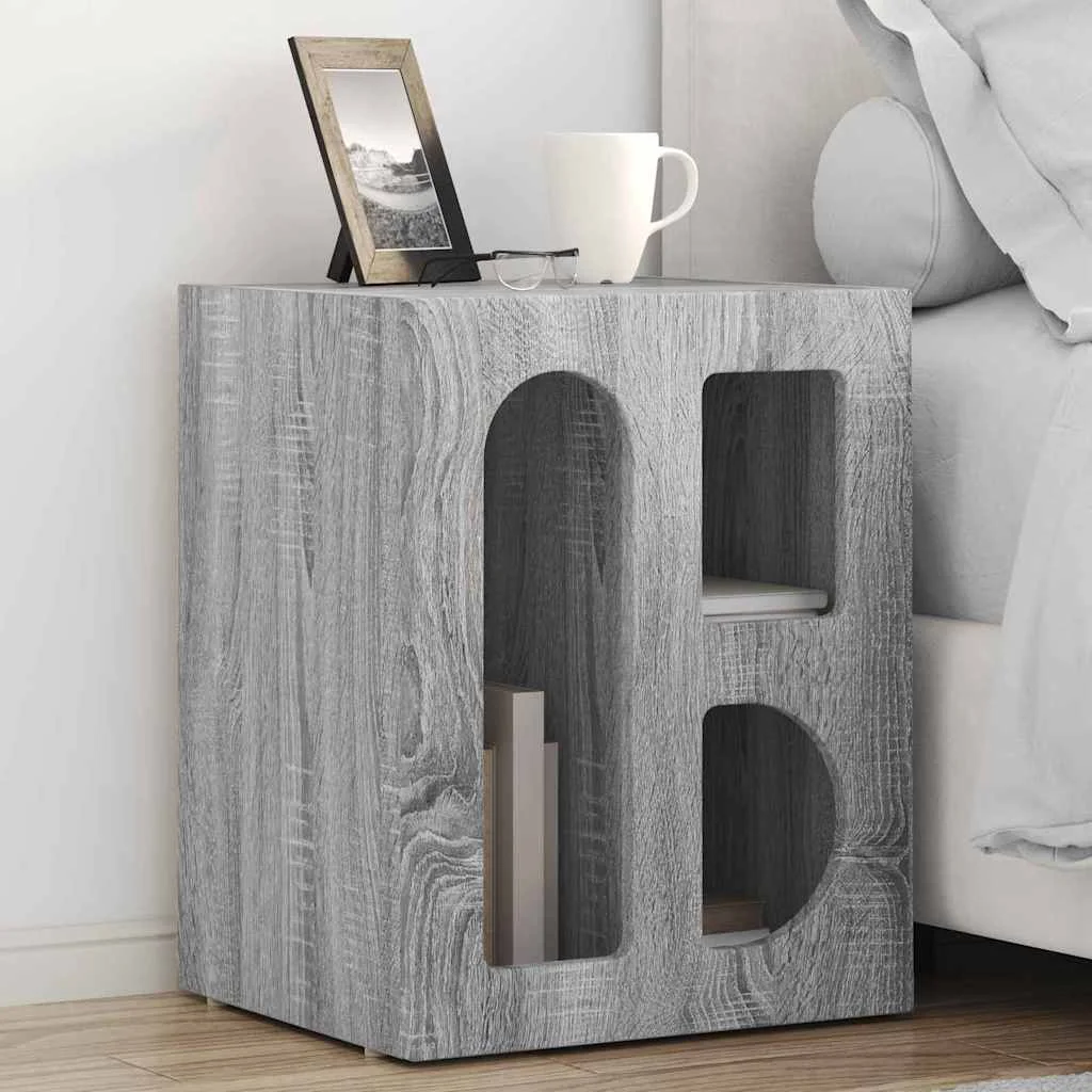 Éjjeli asztal 2 pcs Szürke Sonoma 40 x 35 x 50 cm Faanyag