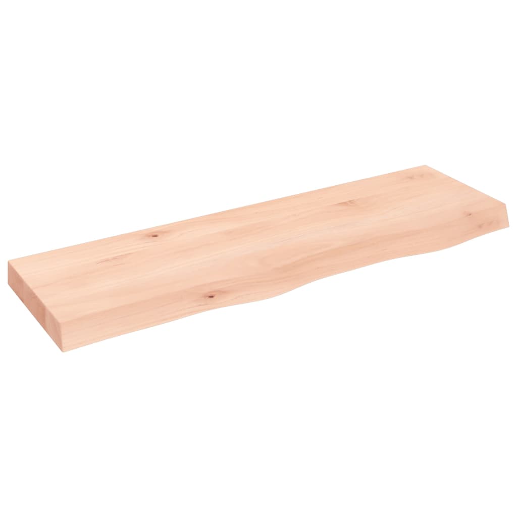 Kezeletlen tömör tölgyfa fali polc 100x30x(2-6) cm