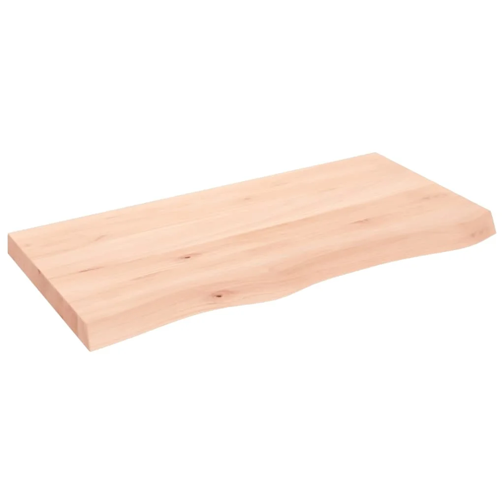 Kezeletlen tömör tölgyfa fali polc 100x50x(2-6) cm