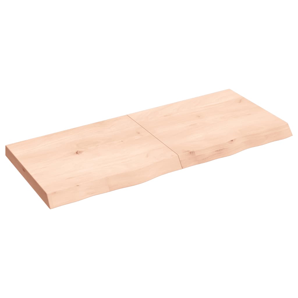 Kezeletlen tömör tölgyfa fali polc 120x50x(2-6) cm