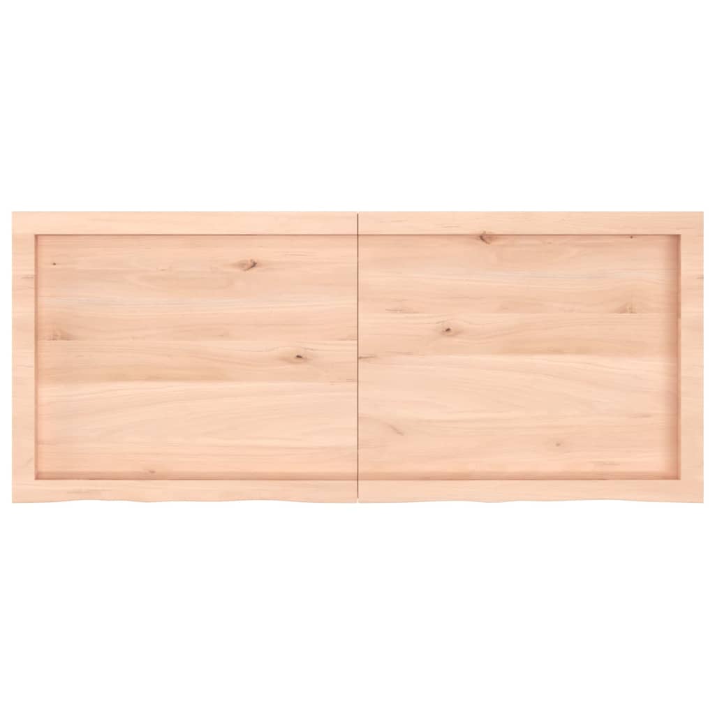 Kezeletlen tömör tölgyfa fali polc 120x50x(2-6) cm