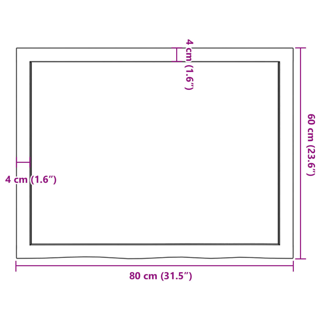 Világosbarna kezelt tömör tölgyfa fali polc 80x60x(2-6) cm