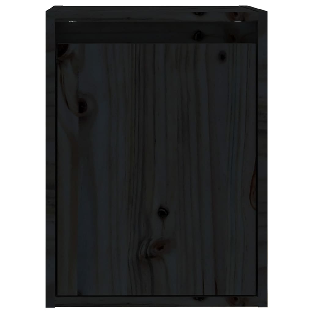 2 darab fekete tömör fenyőfa faliszekrény 30 x 30 x 40 cm