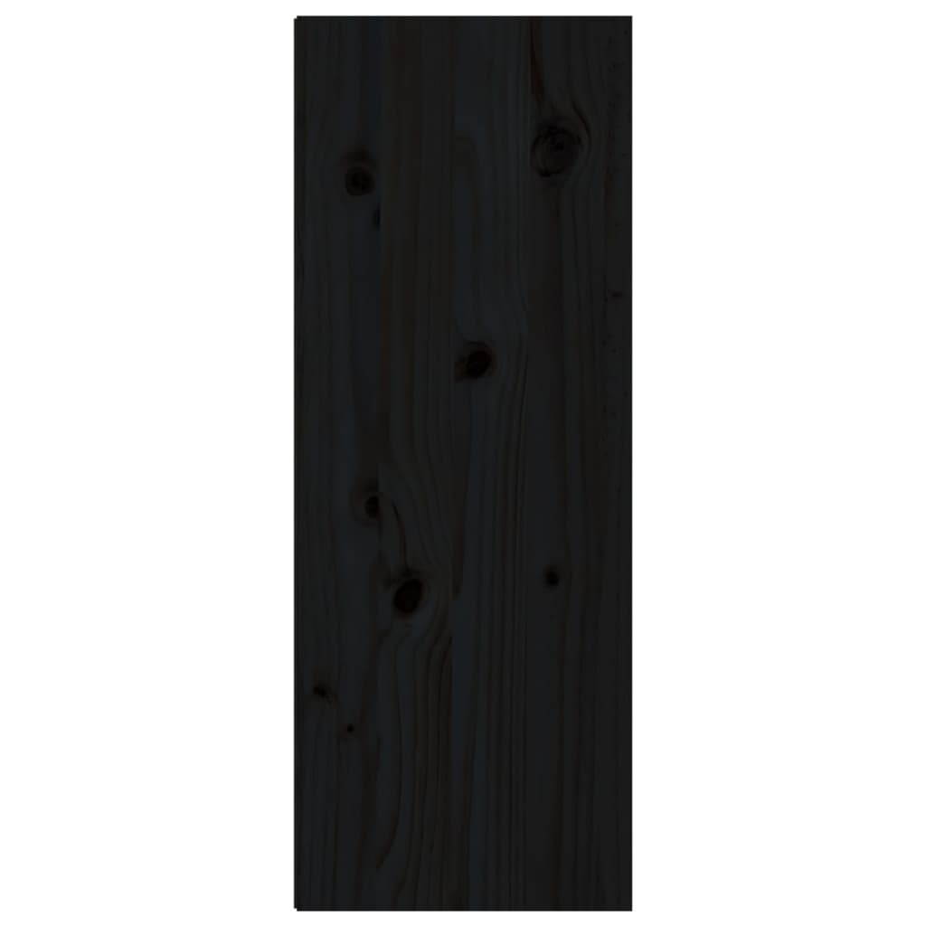 2 darab fekete tömör fenyőfa faliszekrény 30 x 30 x 80 cm