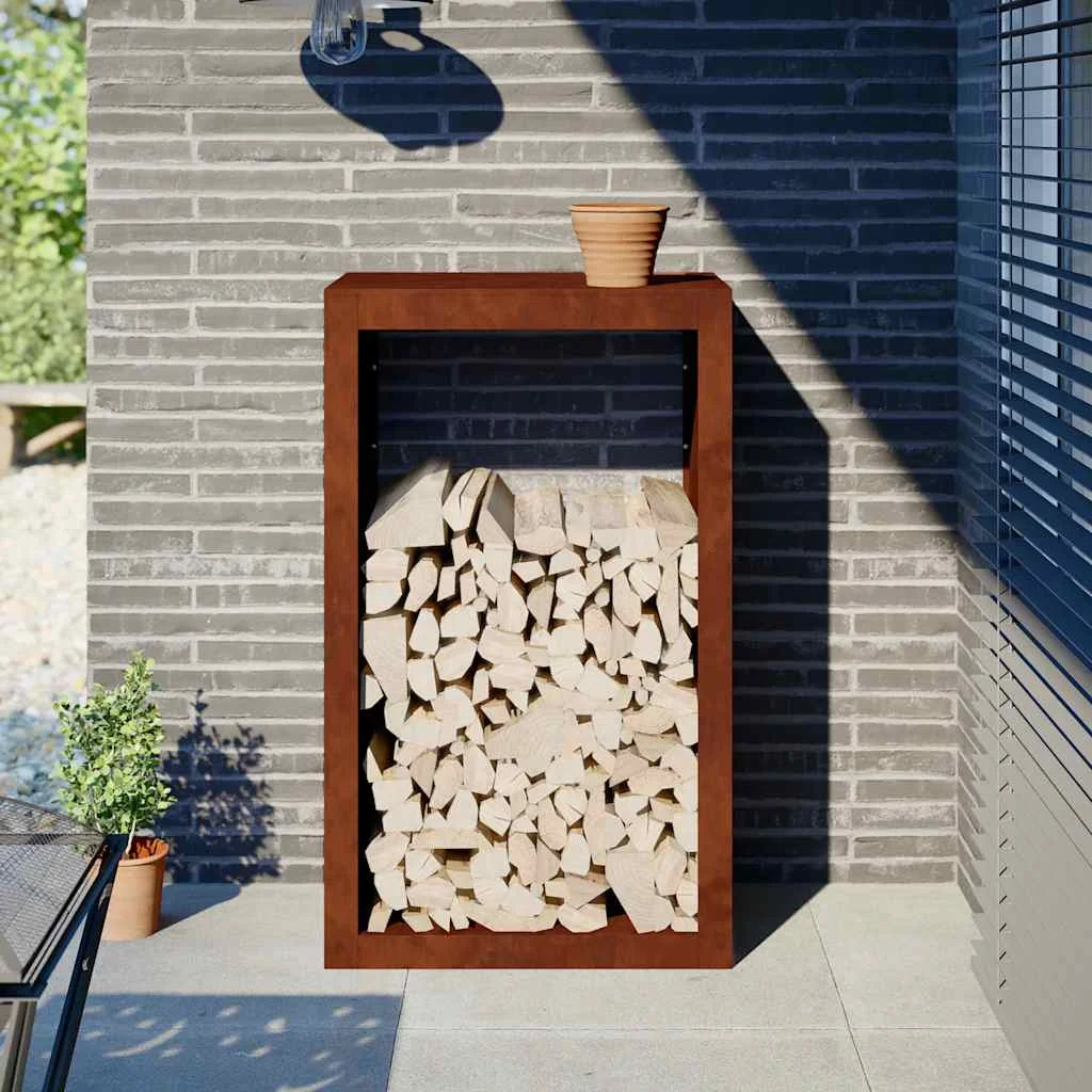 Tűzifaállvány 60x40x100 cm időjárásálló acélból