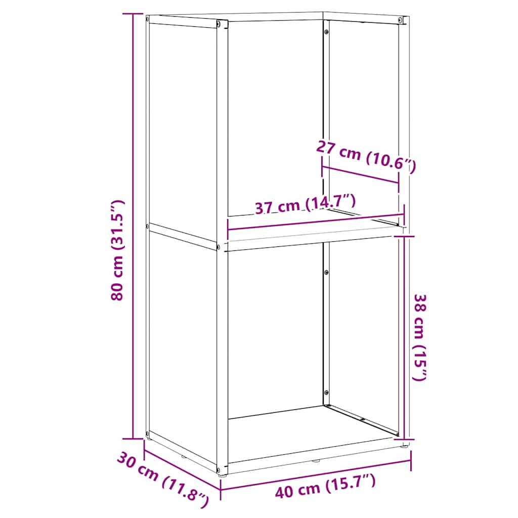 Fekete hidegen hengerelt acél tűzifatároló 40x30x80 cm