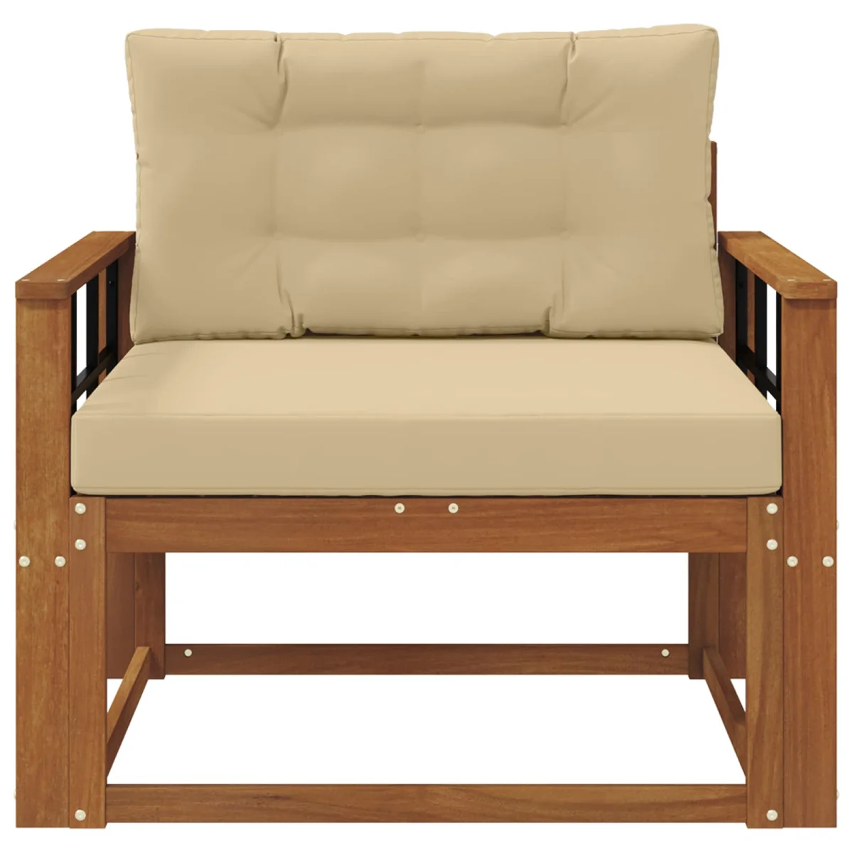 Kültéri középső kanapé Tömör Akácfa Természetes
