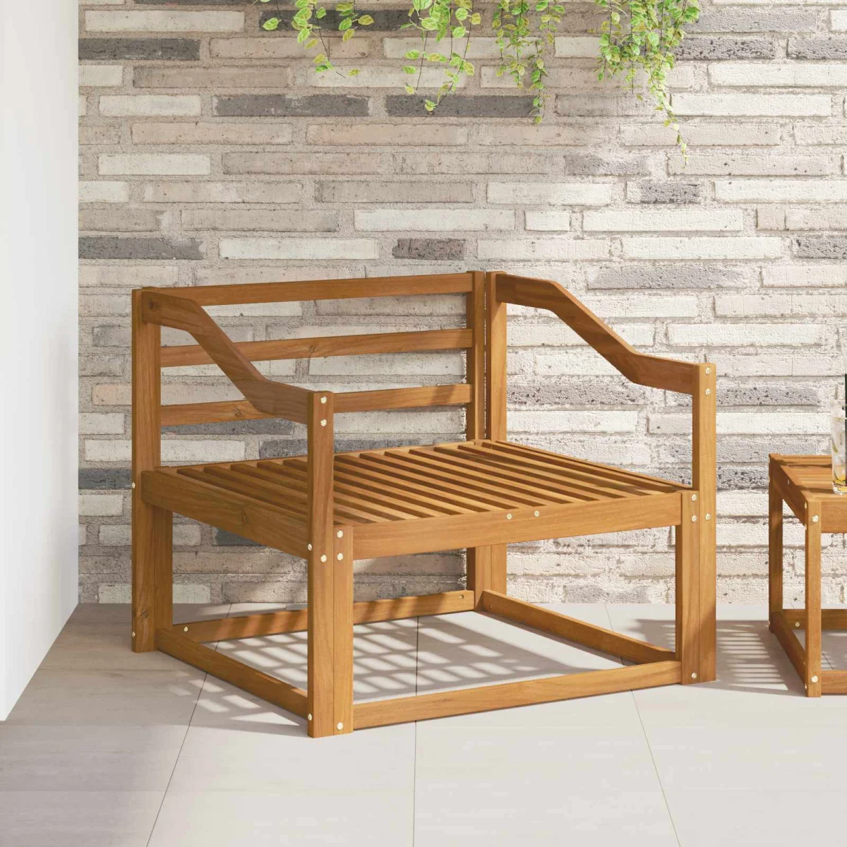 Kültéri középső kanapé Tömör Akácfa Természetes