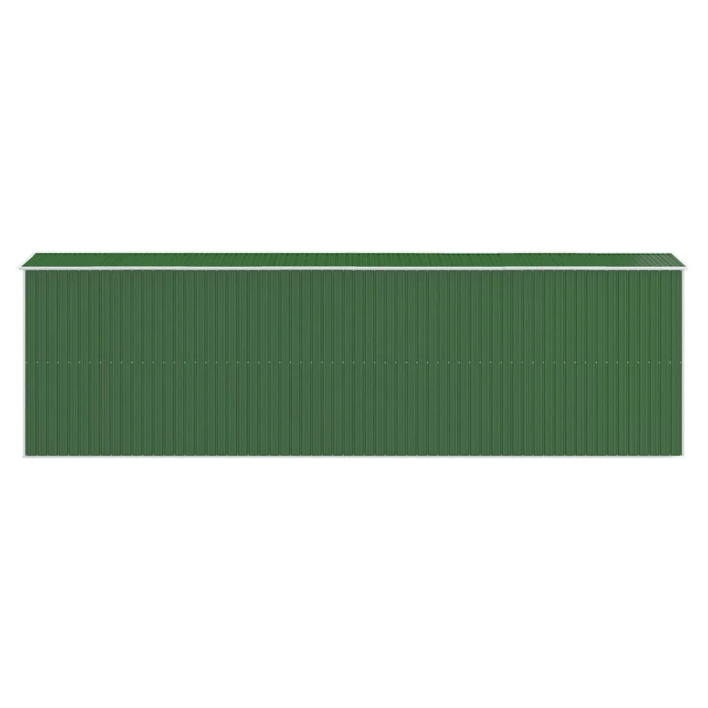 Zöld horganyzott acél kerti fészer 192x606x223 cm