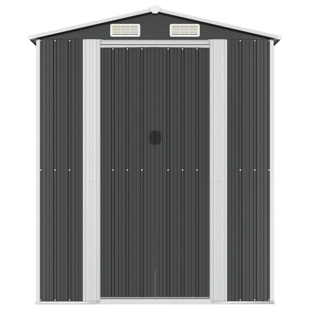 Antracitszürke horganyzott acél kerti fészer 192 x 274 x 223 cm