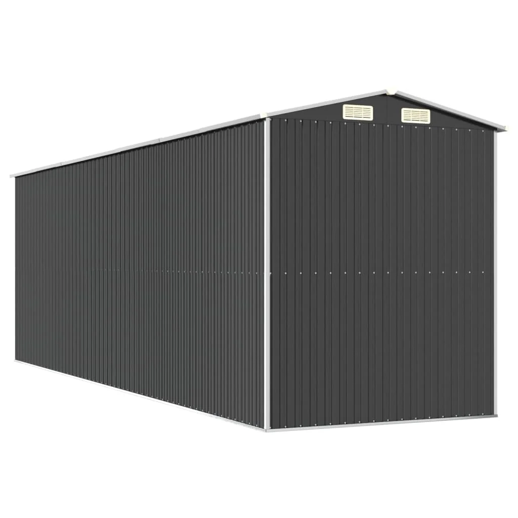 Antracitszürke horganyzott acél kerti fészer 192 x 606 x 223 cm	