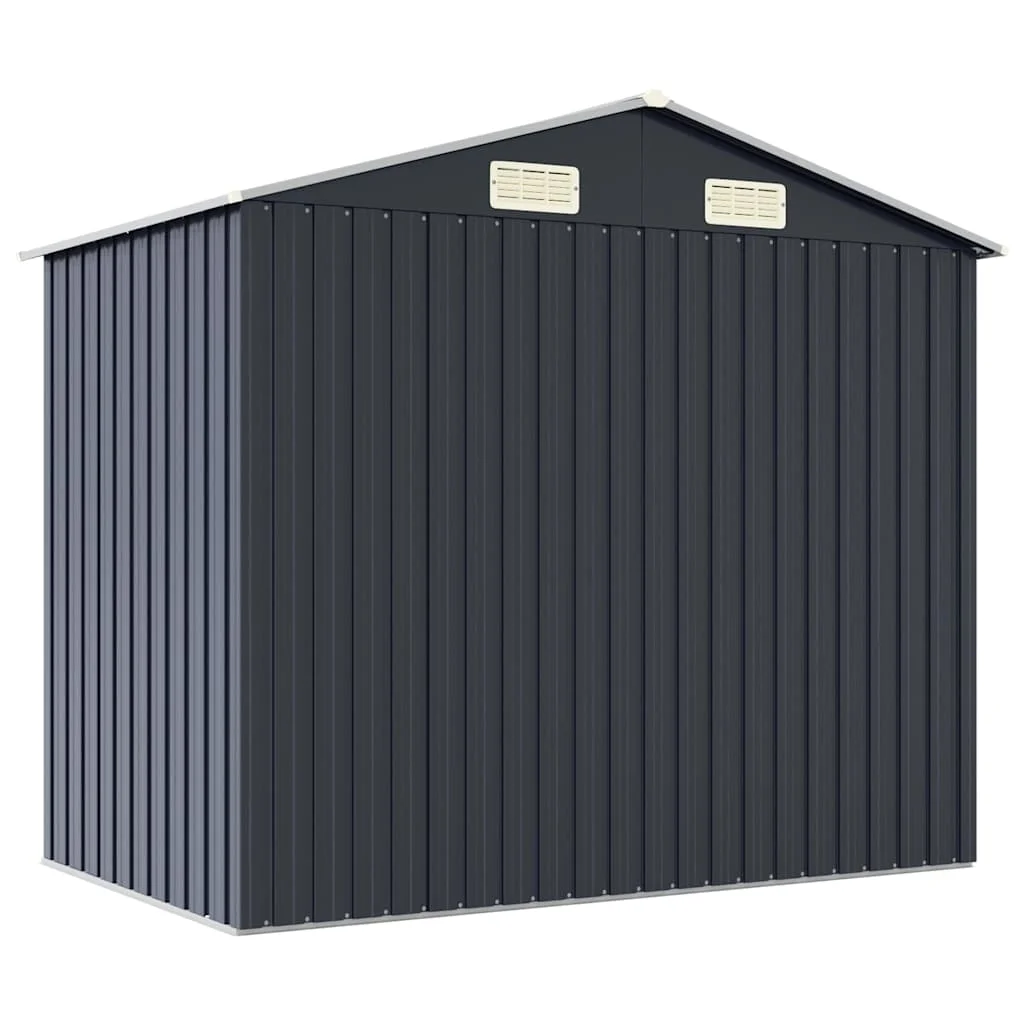 Antracitszürke horganyzott acél kerti fészer 205 x 129 x 183 cm 