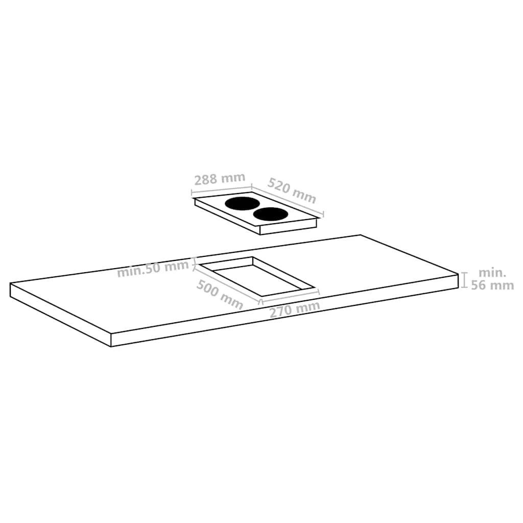 2 égős Flexizone indukciós főzőlap érintős vezérlővel 3500 W