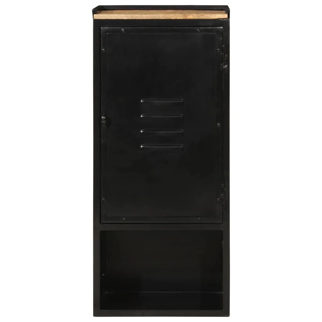 Vas és tömör mangófa fürdőszobai szekrény 40 x 27 x 90 cm