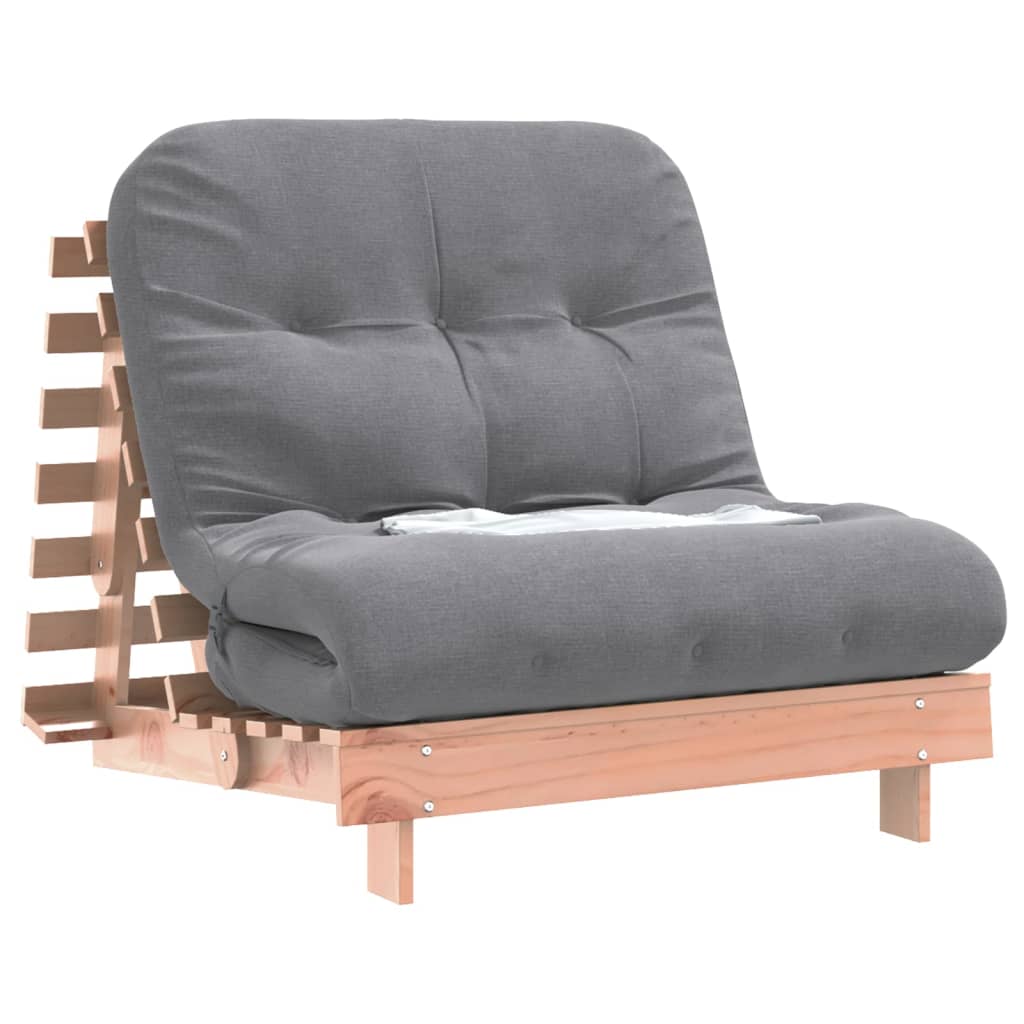 Tömör duglászfenyő futon kanapéágy matraccal 80 x 206 x 11 cm