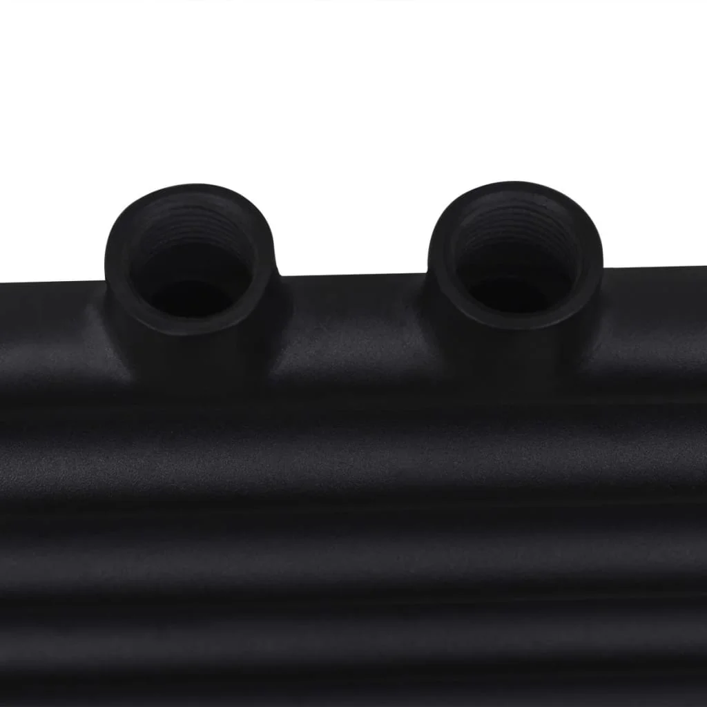 Fekete fürdőszobai egyenes törölközőtartó központi fűtéssel 500x1160mm