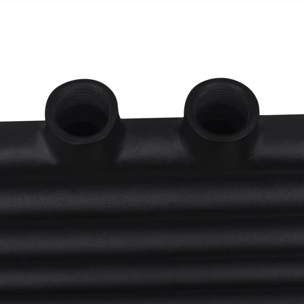 Fekete fürdőszobai egyenes törölközőtartó központi fűtéssel 600x1160mm