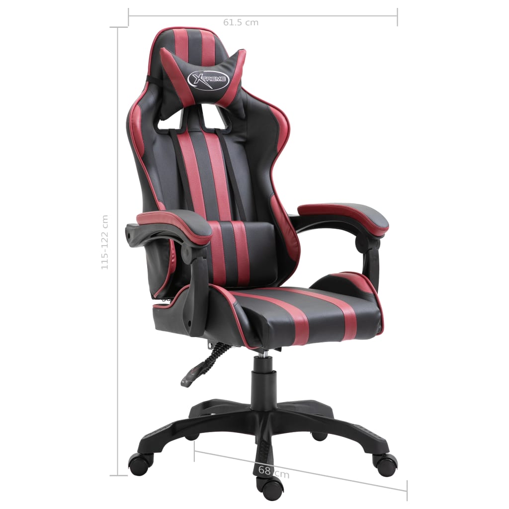 Bordó műbőr gamer szék