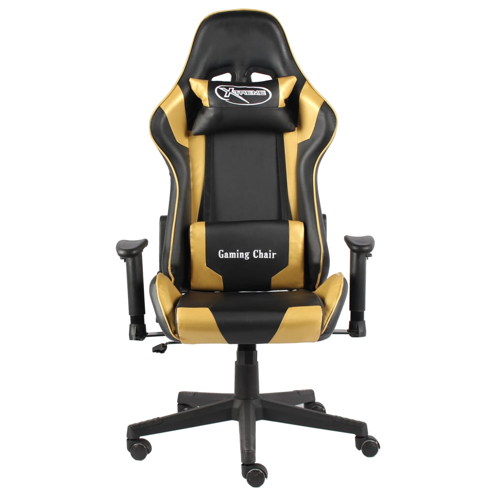 Aranyszínű PVC forgó gamer szék