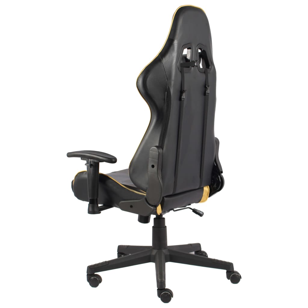 Aranyszínű PVC forgó gamer szék