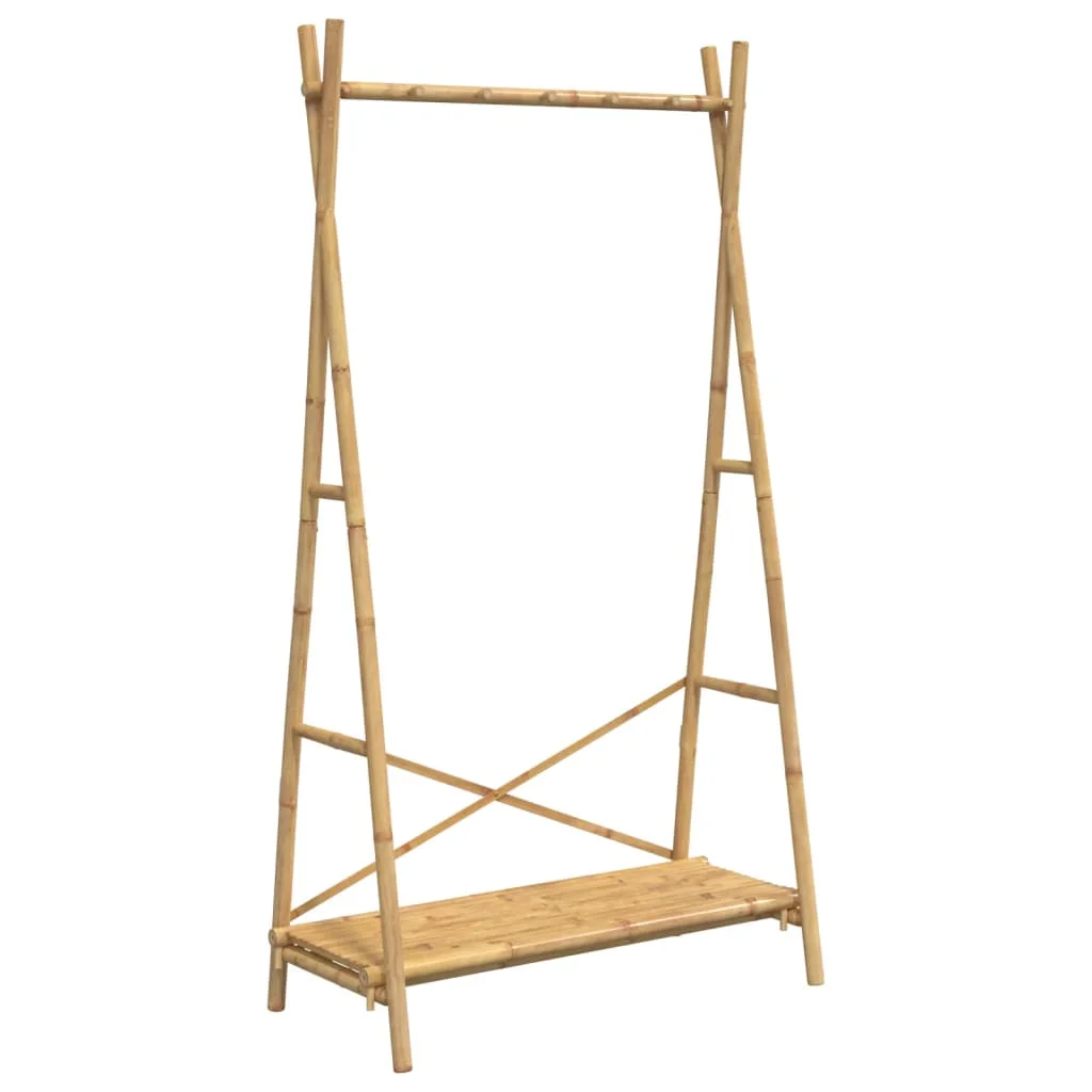 Bambusz ruhaállvány polccal 102 x 50 x 190 cm