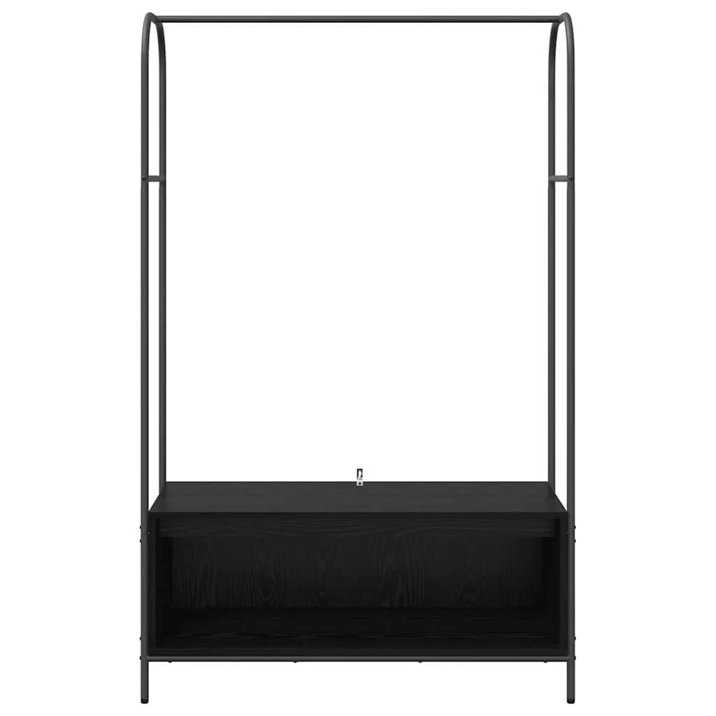 Ruhatartó polcokkal fekete tölgy 100x44x160 cm