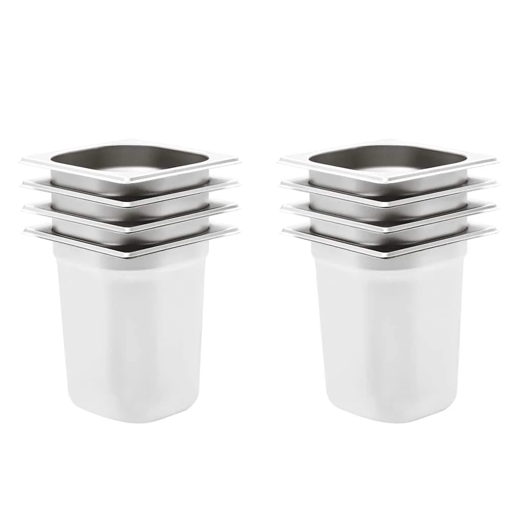 8 db rozsdamentes acél Gasztronorm edény GN 1/6 200 mm